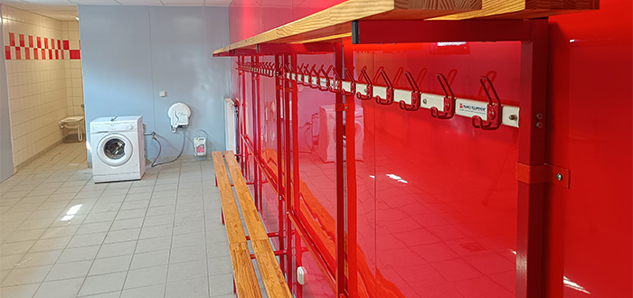 vestiaires rénovés après 2